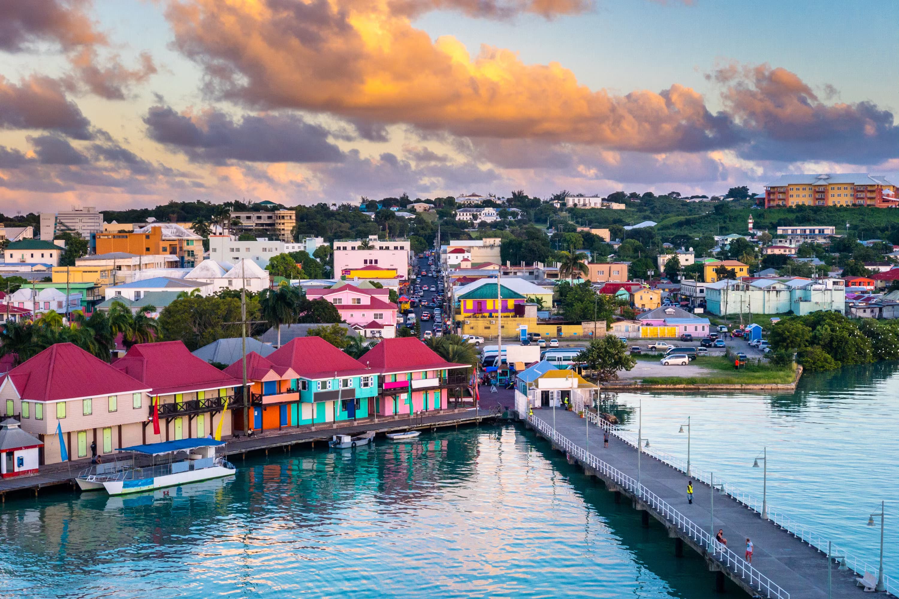 Colorful buildings in St. John's, Antigua