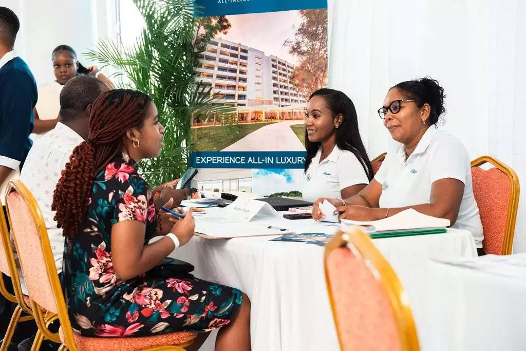People at a job fair in Antigua